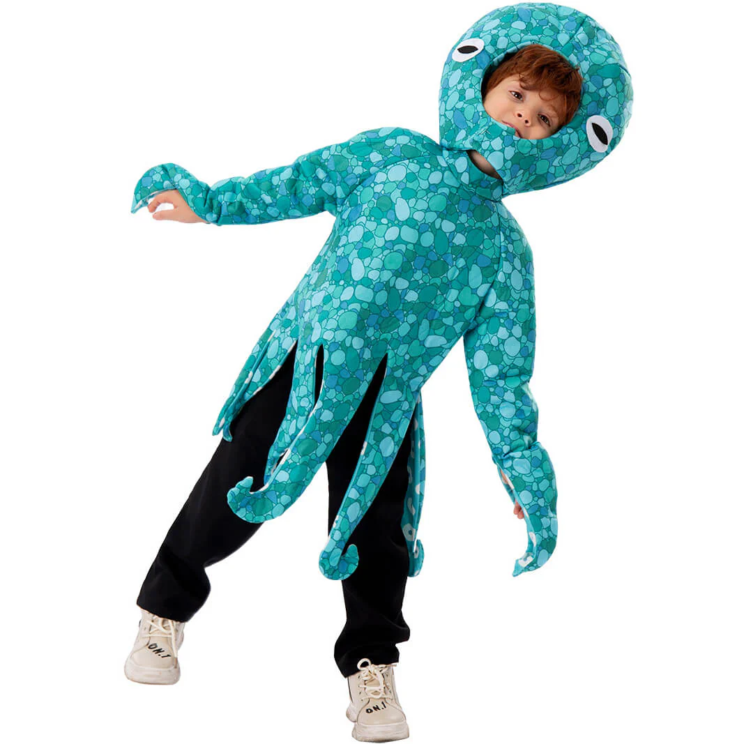 Blue Octopus Costume for Children Girls Boys Sea Creature Cosplay Costumes - Image 3