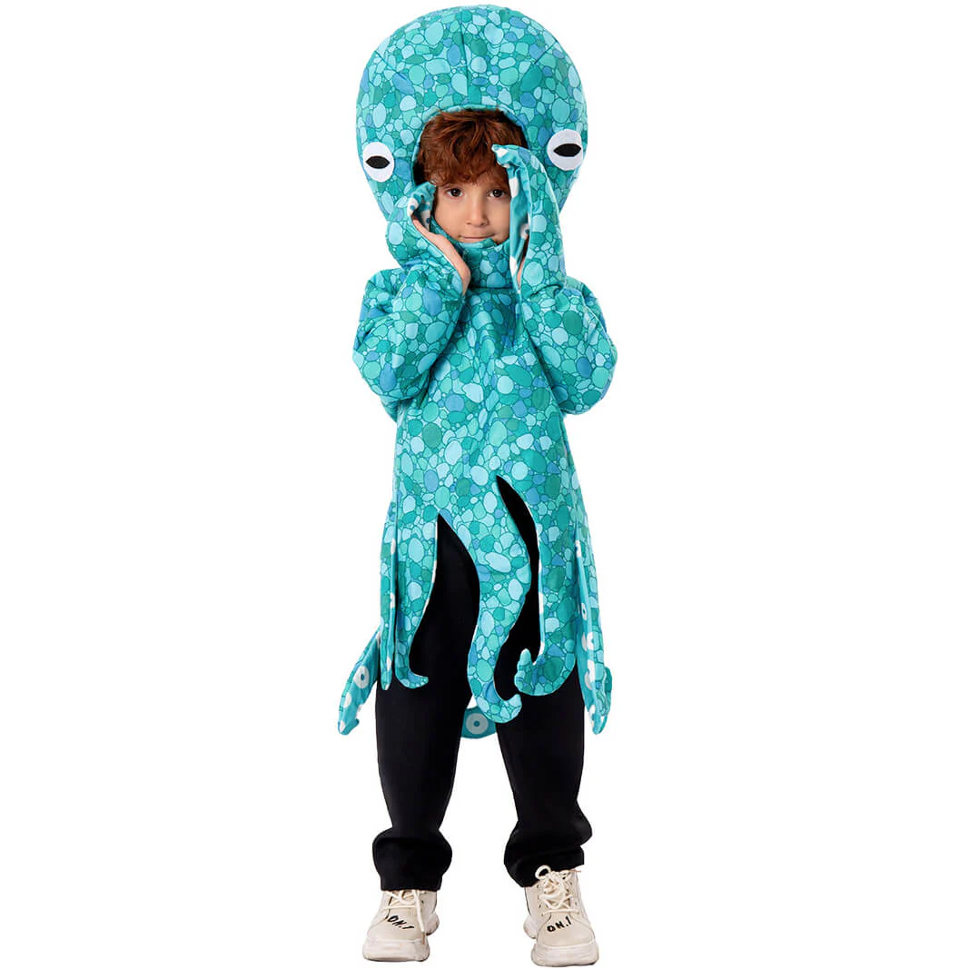 Blue Octopus Costume for Children Girls Boys Sea Creature Cosplay Costumes - Image 5