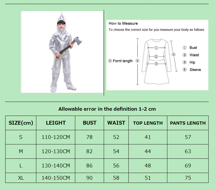 Boy Purim The Wizard Tin Man Cosplay Halloween Carnival Costume - Image 6