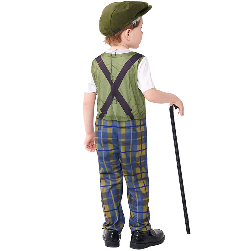 Boys 100 Days of School Outfit Kids Jumpsuit Hat Glasses Beard and Walking Stick Full Set - Image 4