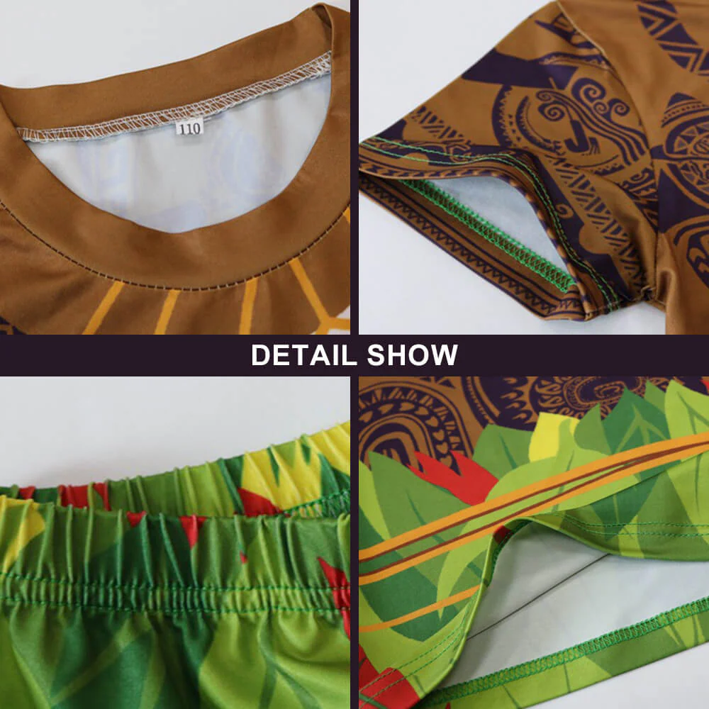 Boys Maui Swimsuit Beach Vacation Bating suit 3 Pieces Tattoo Printed Swimwear - Image 4