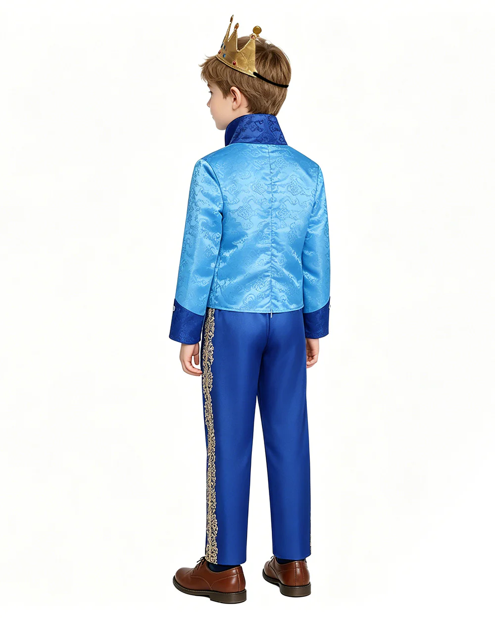 Boys Prince Zane Costume Blue Tops Pants Crown and Shirt 4pcs Set for Dress up Party - Image 3
