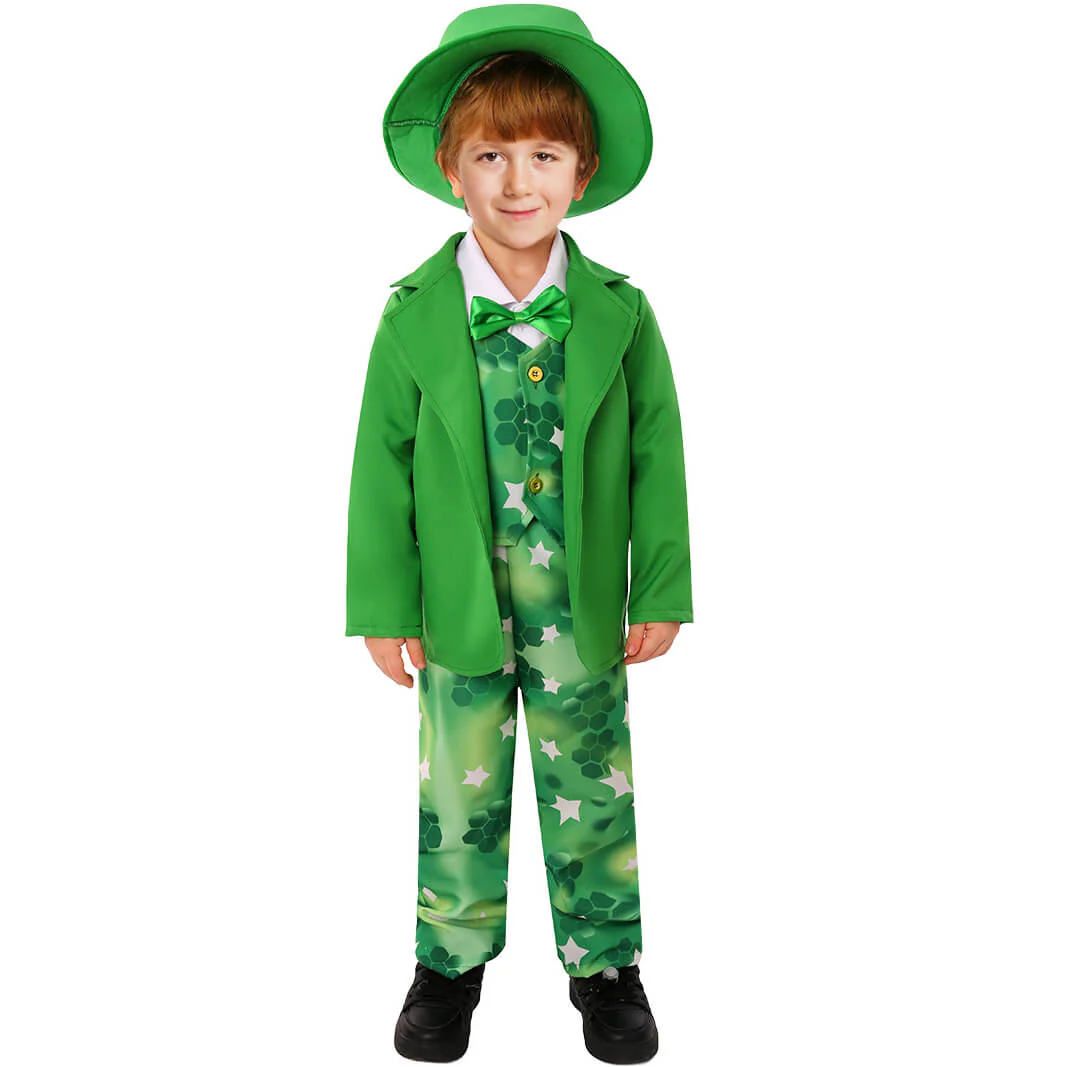 Boys Saint Patricks Day Outift Leprechaun Tops Pants Hat and Bow Knot Full Set for St Paddy Day - Image 3