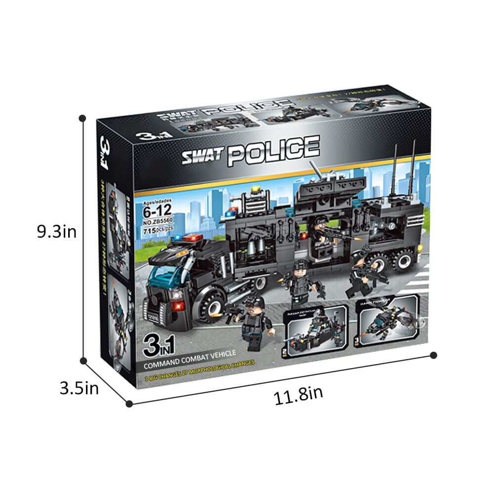 City Police Station Car Building Blocks For City SWAT Team Truck House Blocks Technic Diy Toy For Boys Children - Image 5