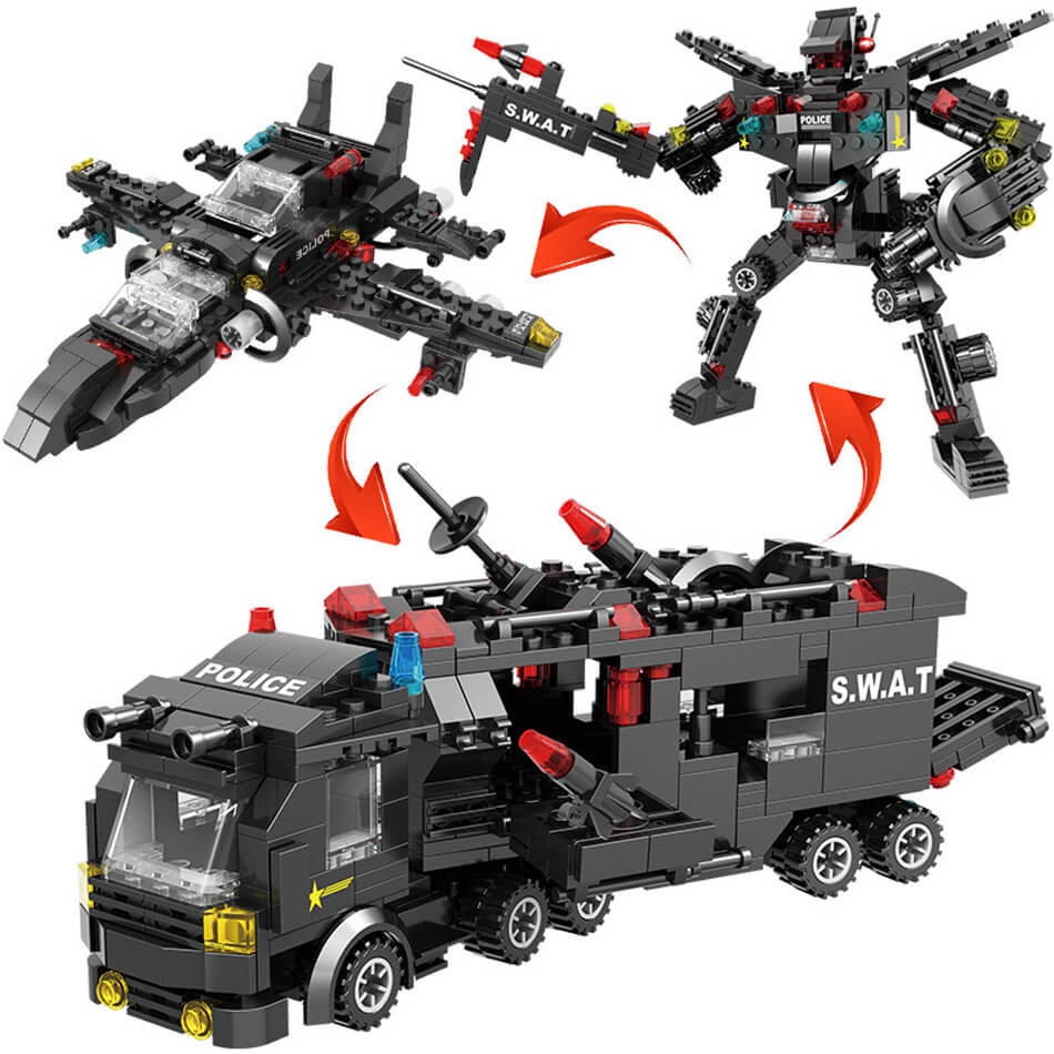 City Police Station Car Building Blocks For City SWAT Team Truck House Blocks Technic Diy Toy For Boys Children - Image 6