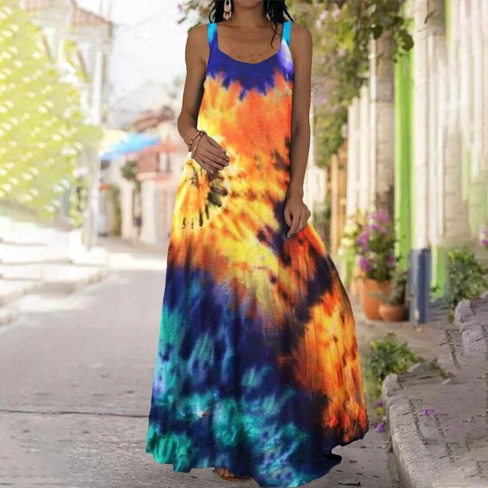 Butterfly & Floral Round Neck Wide Strap Cami Dress - Image 7