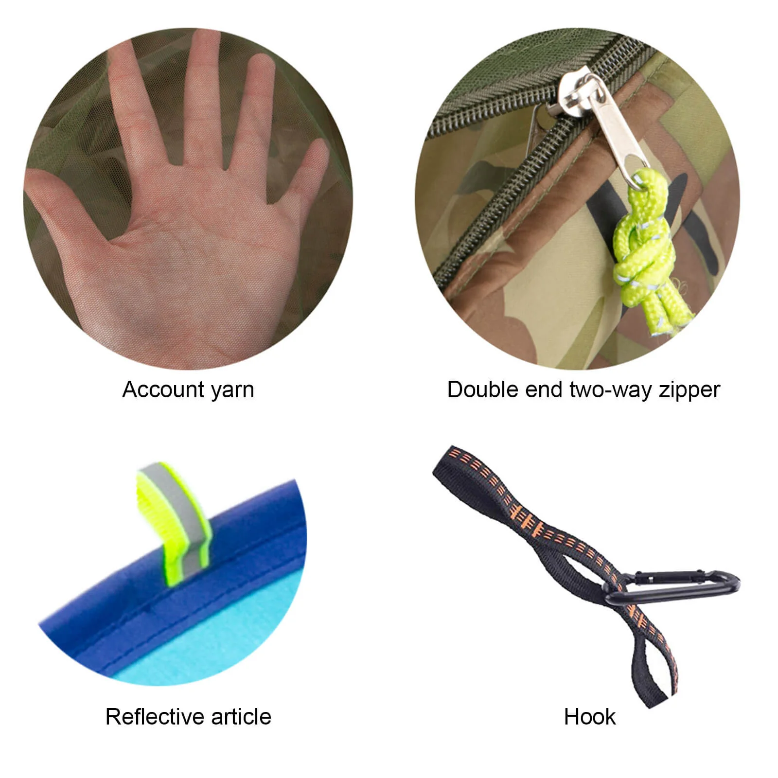 Camping Hammock with Mosquito Net Lightweight Portable Hammock for Outside, Travel, Backpacking - Image 8