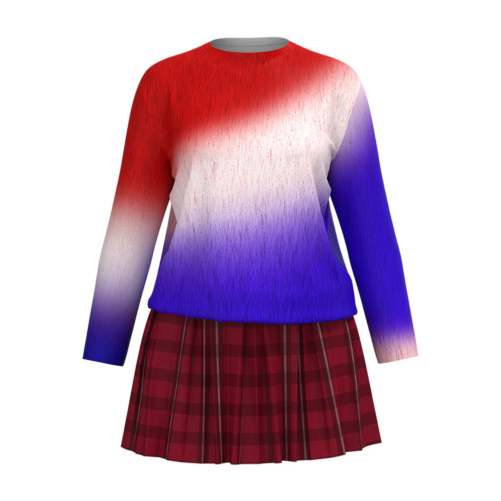Casual Halloween Costume Sweatshirt and Skirt 2pcs Suit for Cosplay Daily Wear - Image 6