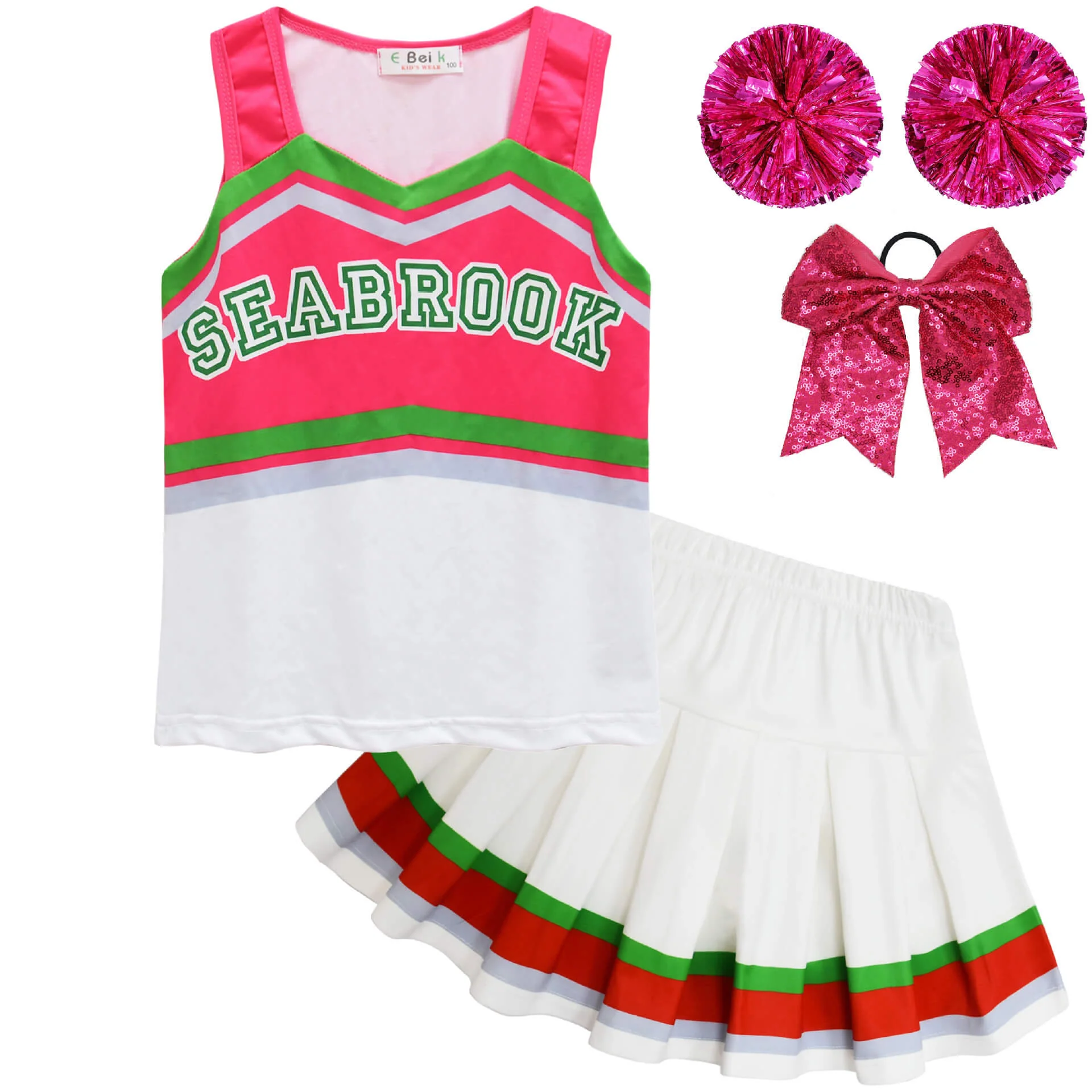 Kids Cheerleader Costume Fancy Addison Cheerleader Costume Party Outfit with Accessories - Image 6