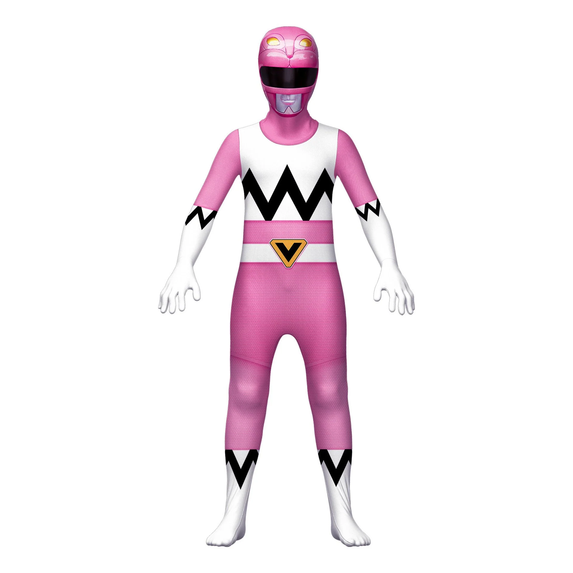 Childrens Red Ranger Costume Kids Blue Ninja Outfit with Helmet for Halloween Carnival - Image 5