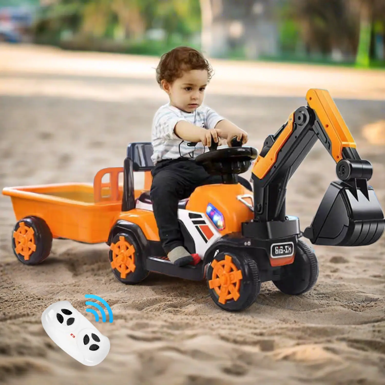 Children's Riding Excavator Electric Ride On Digger Toy 6 Volt Pedal Excavator - Image 4