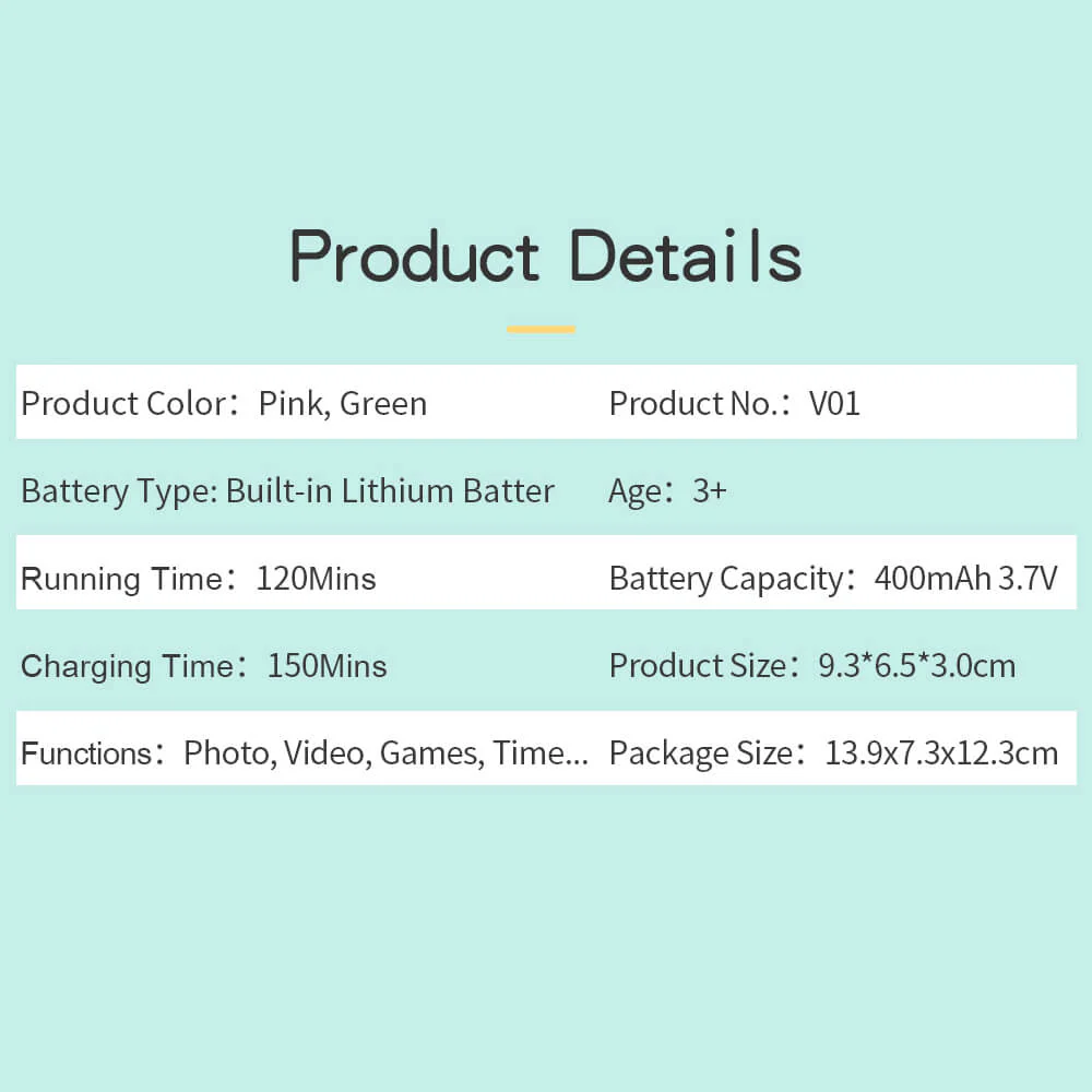 12 MP HD Kids Digital Camera for Girls and Boys with Games and 32GB SD Card Best Children's Camera - Image 13