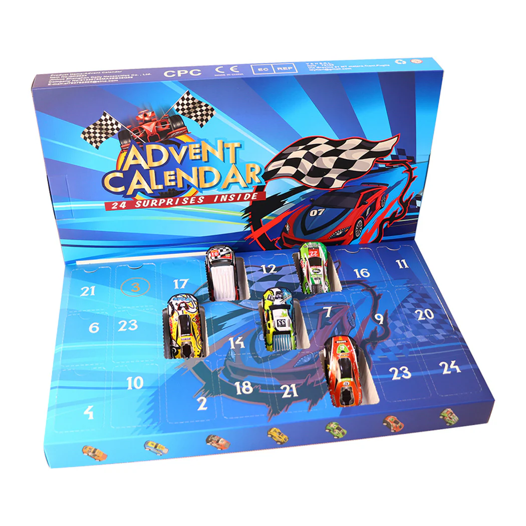 Christmas Advent Calendars 2025 Alloy Pullback Car Mini Racers Truck Set Holiday Gift - Image 7