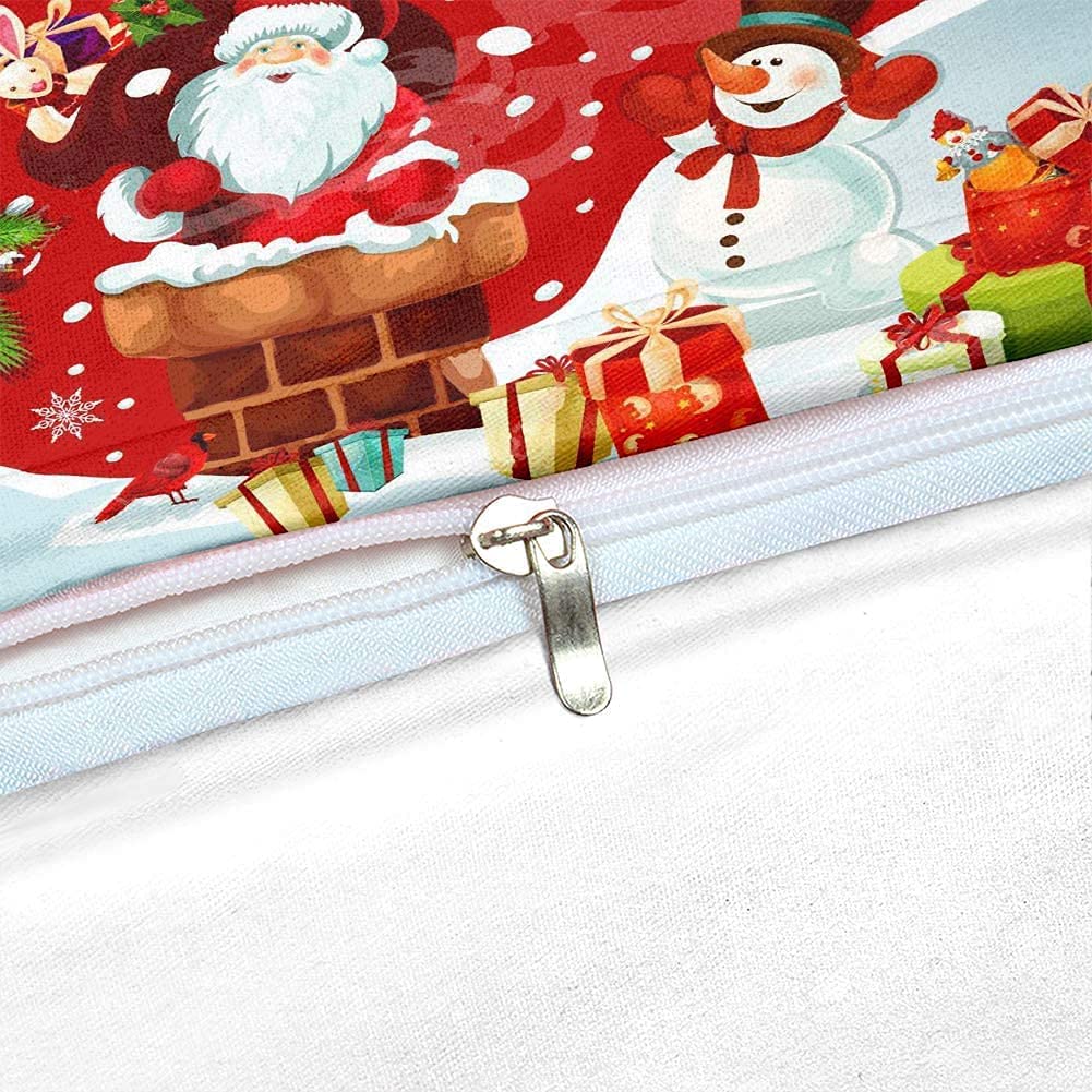 Christmas Bedding Set Santa Claus Cover Set Red Xmas Presents and Christmas Tree Printed Festival Quilt Cover - Image 11