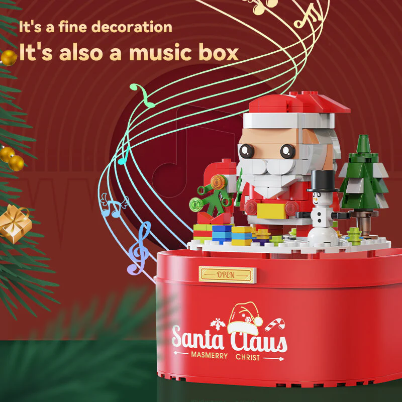 Christmas Building Block Music Box Home decoration with Automatic Snow LED for Boys Grils Christmas Gift - Image 6