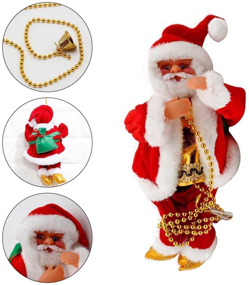 Christmas Decorations Funny Santa Claus Climbing The Rope with Music Up and Down - Image 12