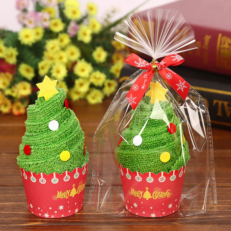 Christmas Hand Towels Gifts 2pcs Cotton Towel Embroidery Xmas Tree Snowman Holiday Gifts - Image 3