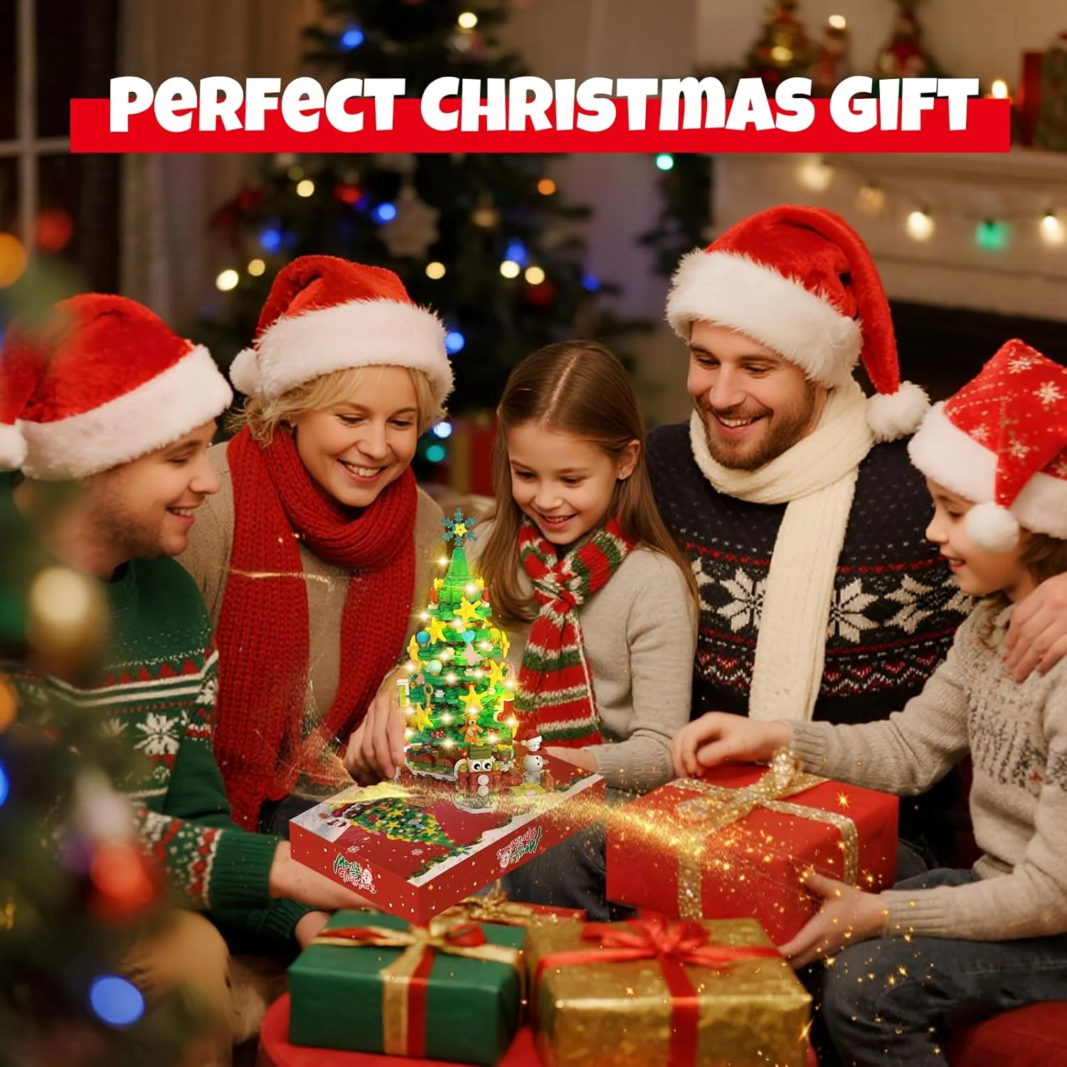 Advent Calendar 2025 Christmas Tree Building Block Set with Light Calendar Building Kit 24pcs Blind Box Creative Holiday Gifts - Image 6