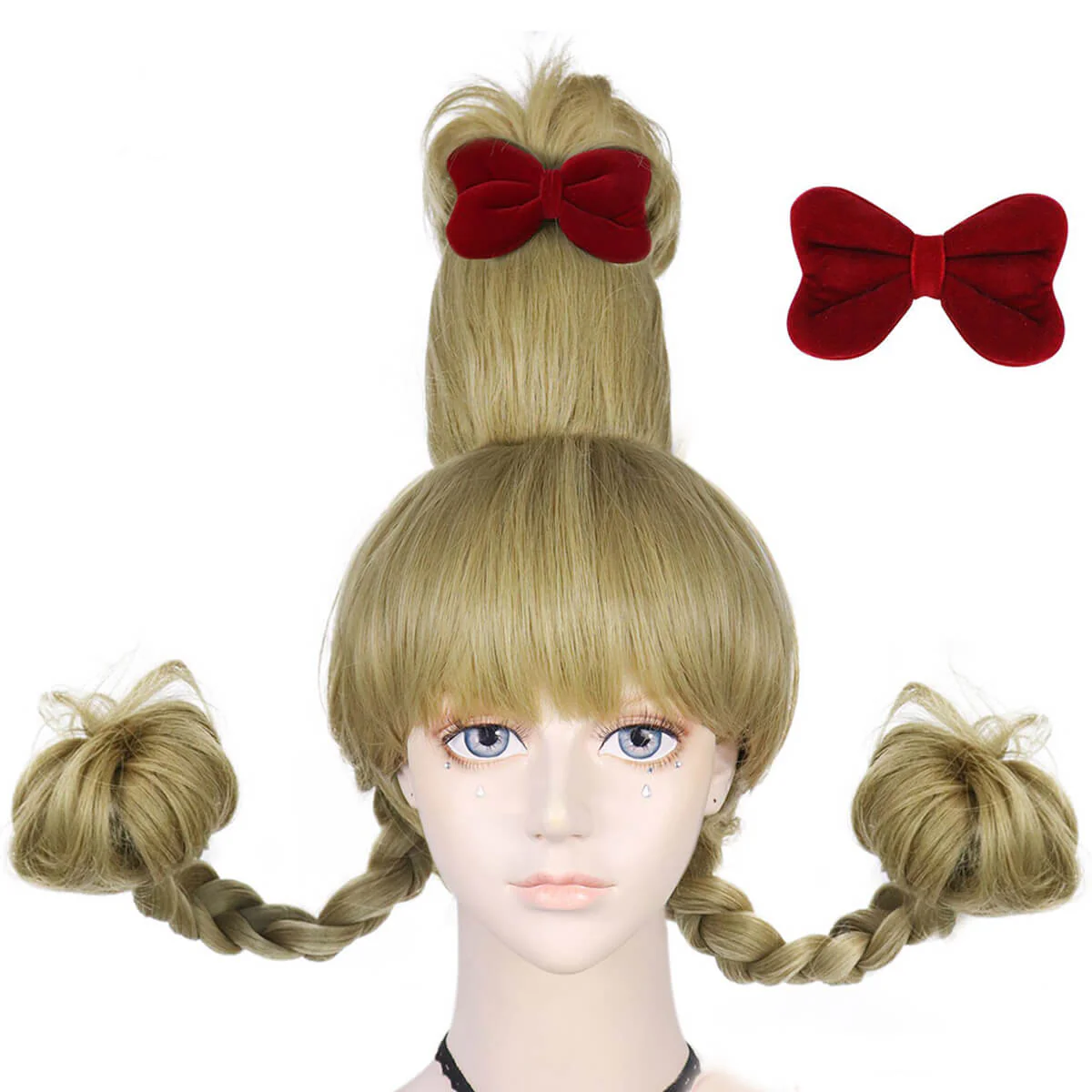 Cindy Lou Who Costume Girls Adults Christmas Dress Full Set Cindy Cosplay Outift - Image 14