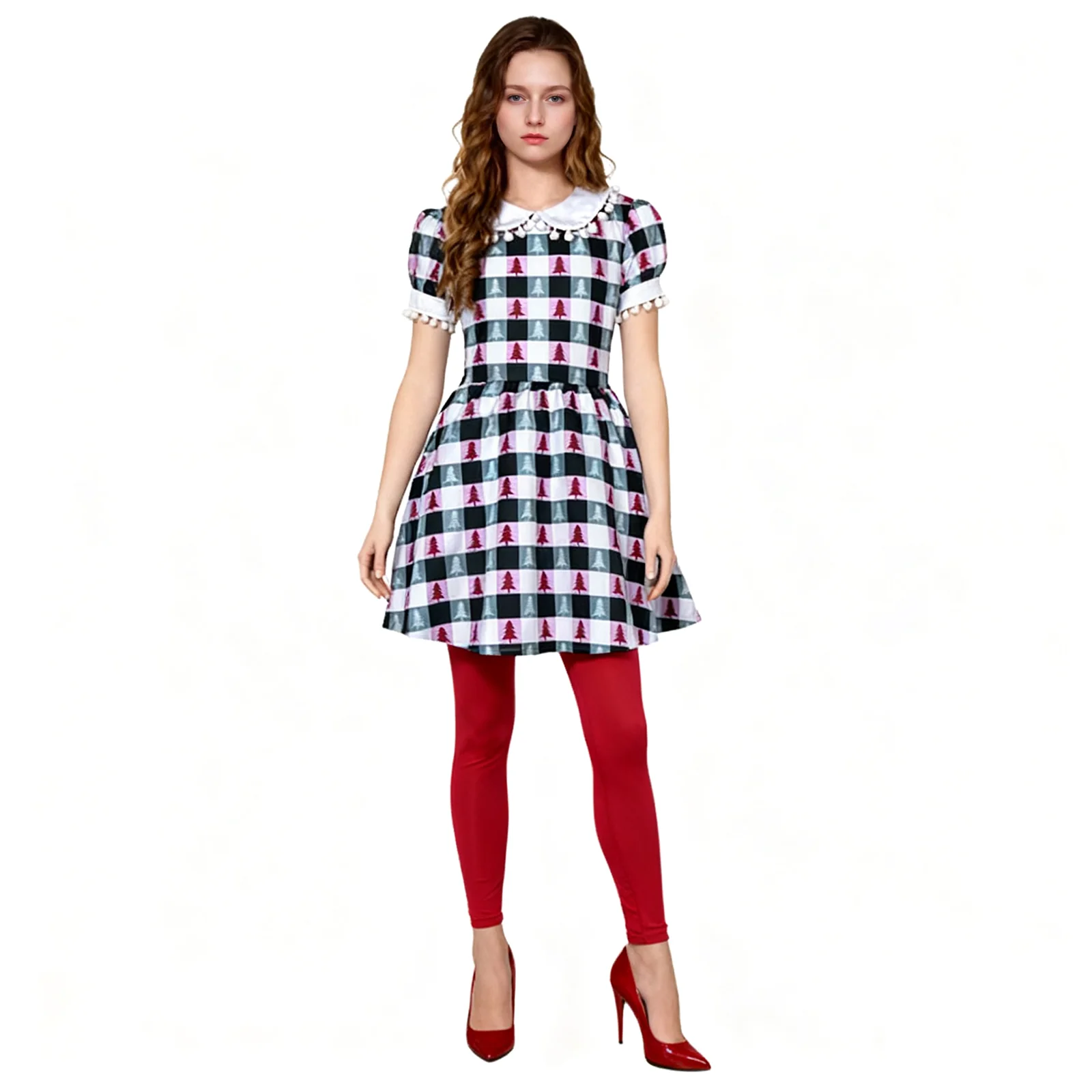 Cindy Lou Who Costume Girls Adults Christmas Dress Full Set Cindy Cosplay Outift - Image 7