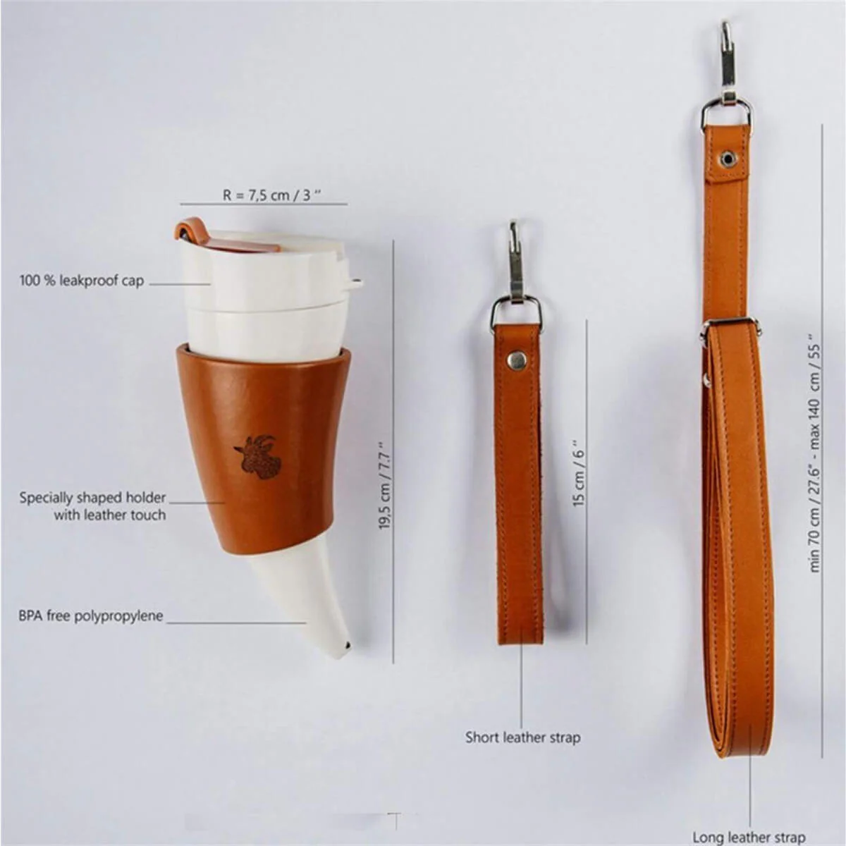 Goat Horns Coffee Mug Best 230ml Coffee Cups Thermal Mug with Lids & Rope - Image 11