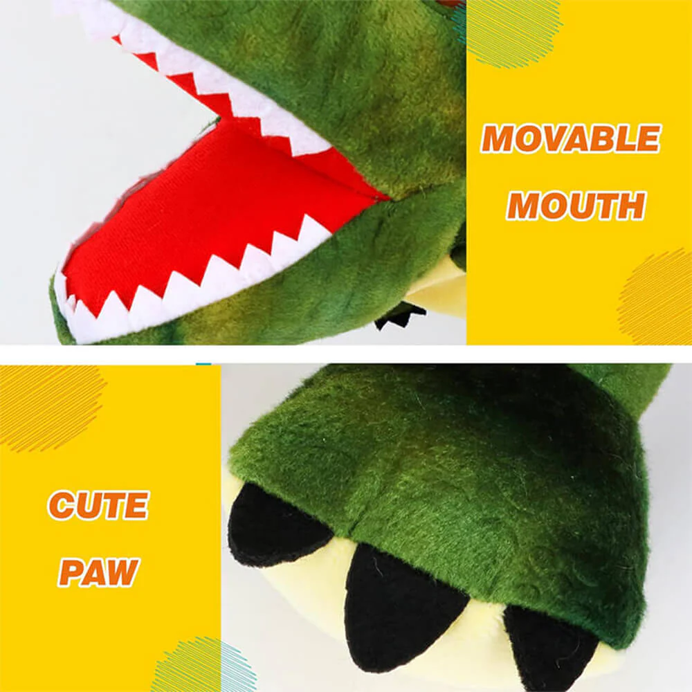 11.8‘’ Creative Dino Hand Puppet Soft Dino Stuffed Animal T-Rex Triceratops Early Education Toy - Image 5
