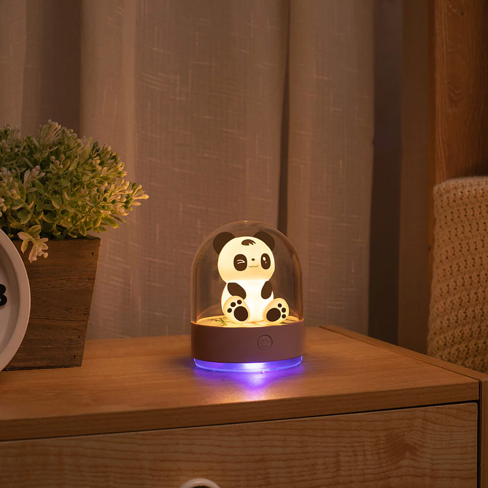 Cute Panda Lamp Aroma Oil Diffuser Night Lights for Girls Boys Bedroom - Image 2