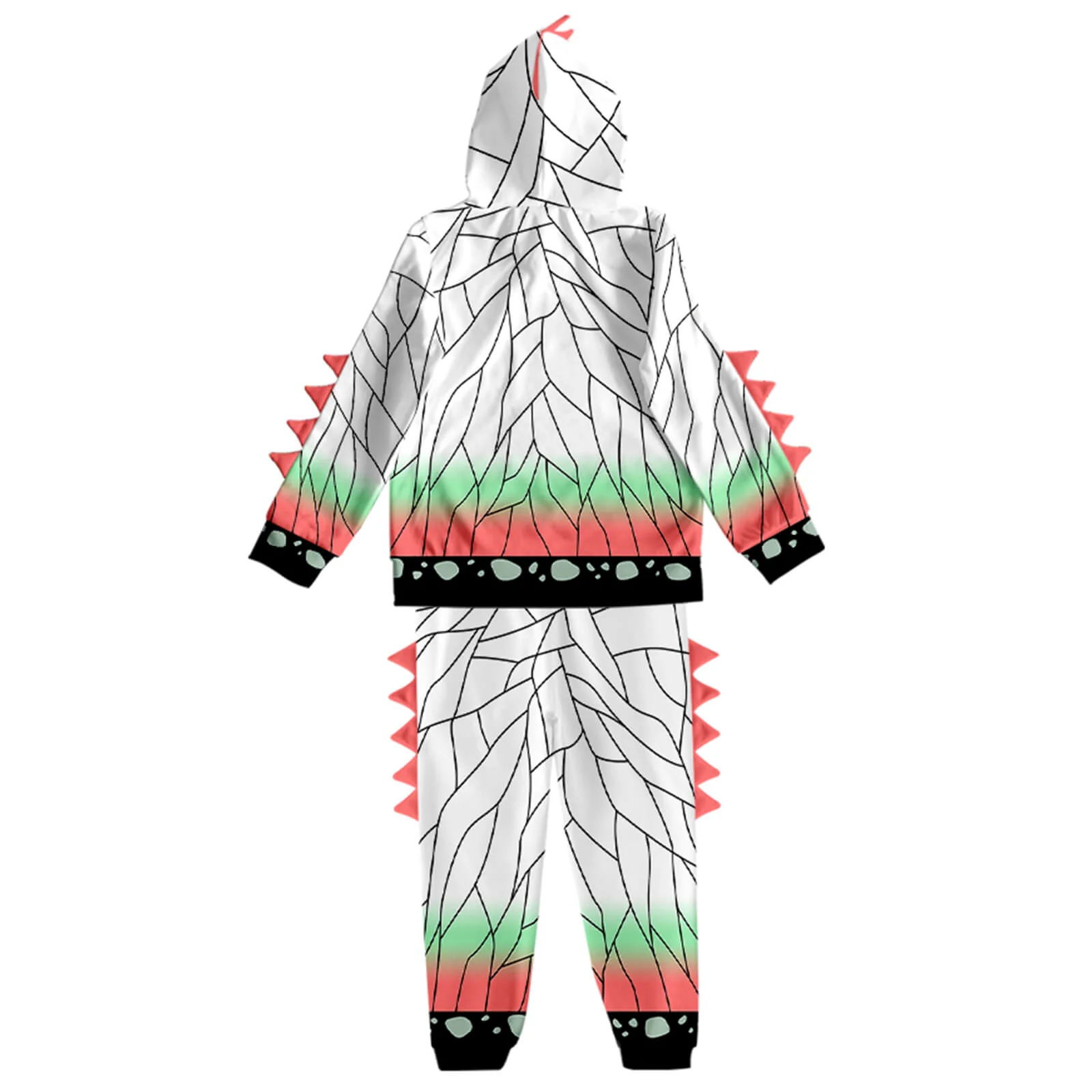 Kids Dinosaur Hoodie and Pants Demon Tanjiro Zenitsu Nezuko Shinobu Giyu Cosplay Suits - Image 12