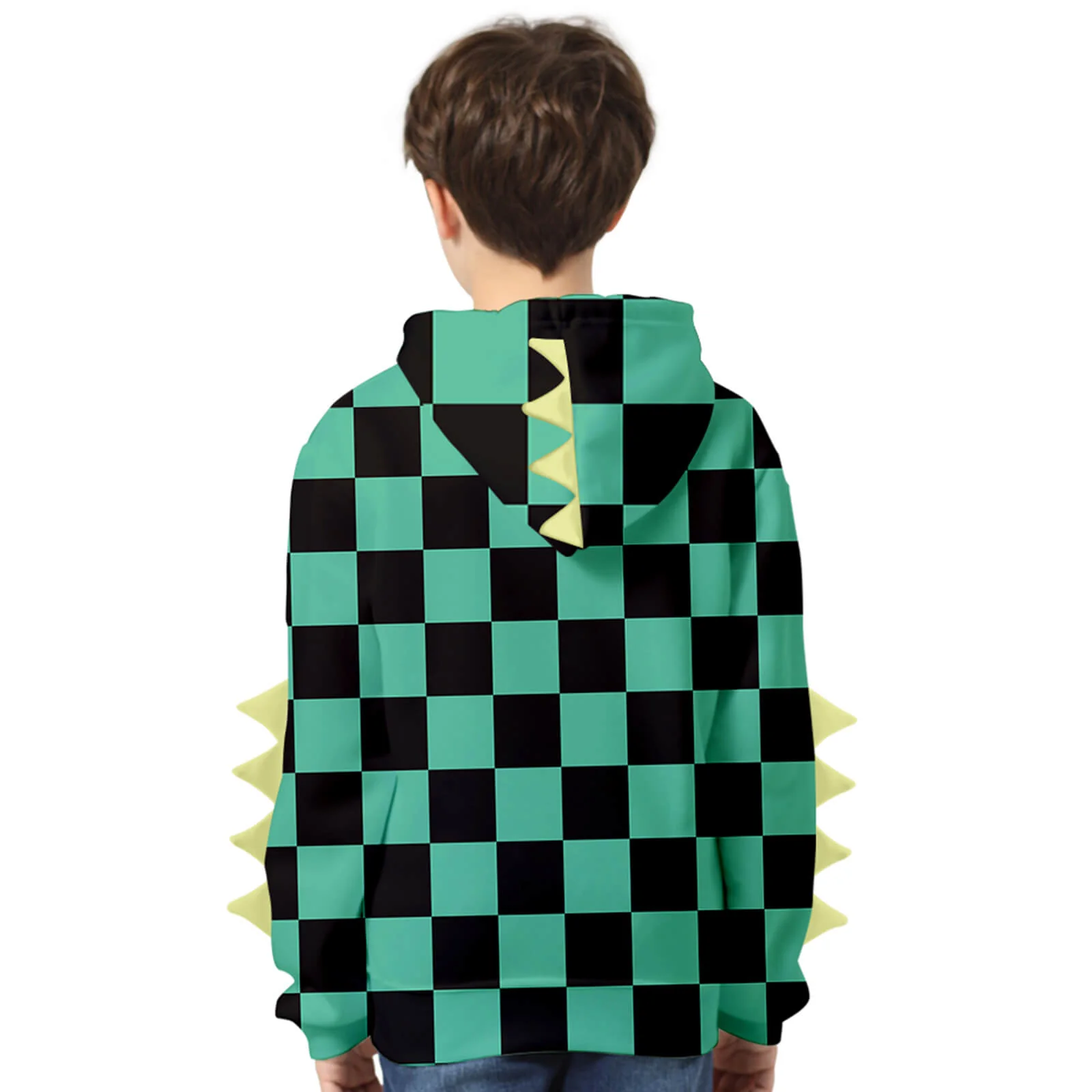 Kids Dinosaur Hoodie and Pants Demon Tanjiro Zenitsu Nezuko Shinobu Giyu Cosplay Suits - Image 8
