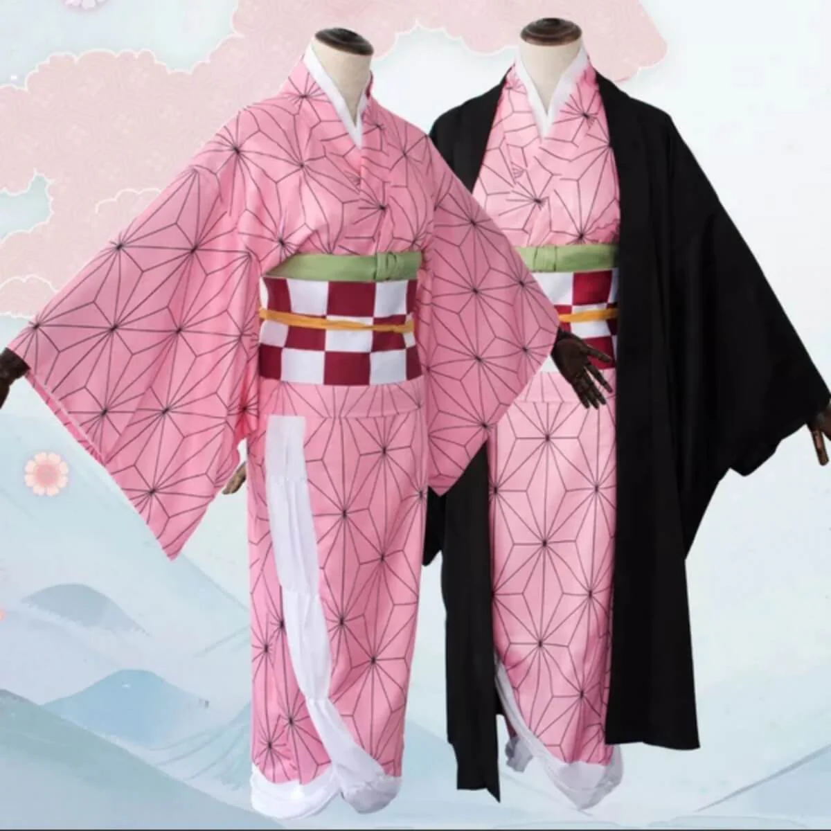 Adult Demon Cosplay Costumes Nezuko Tanjiro Shinobu Mitsuri Cosplay Full Set - Image 2