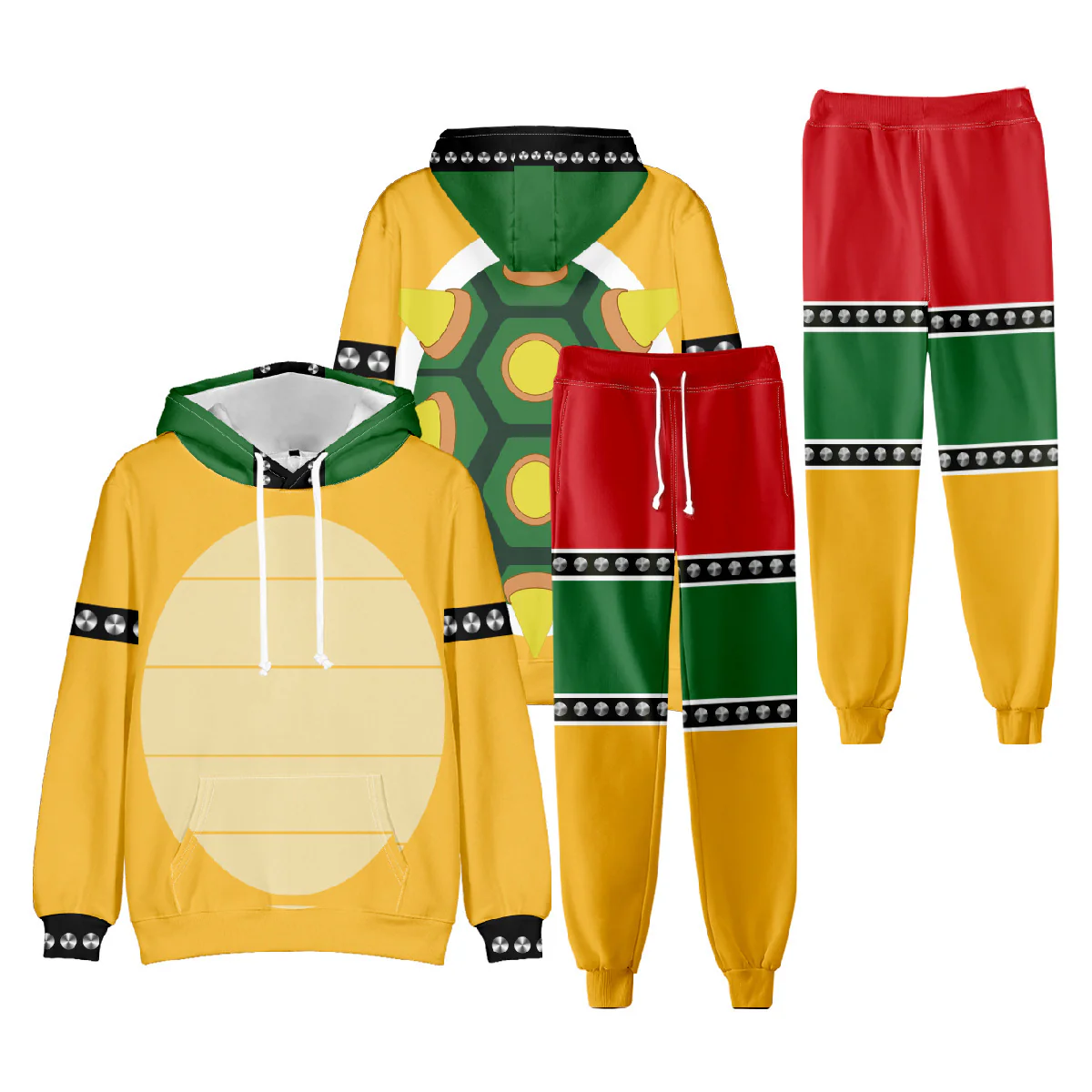 Demon Turtle King Tracksuit Yellow Monster Hooded Sweatshirt and Pants Suit - Image 6