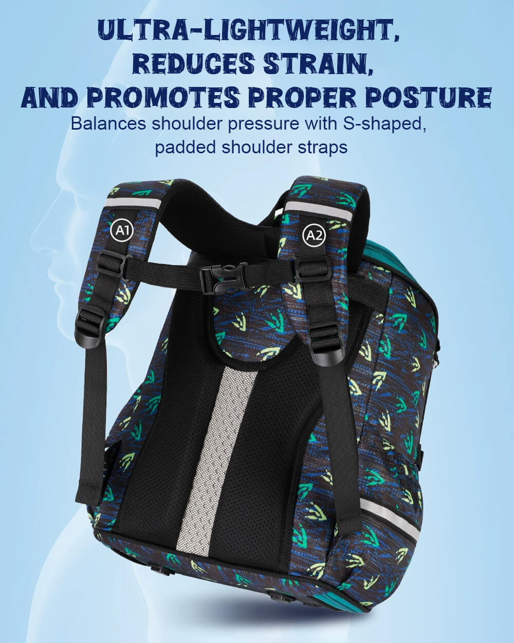 Dino 3D Backpack Kids Primary School Lightweight T-rex Backpack with Spine Protection - Image 4