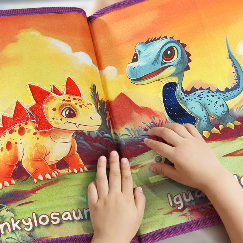 Dino Cloth Book Touch Soft Book Interactive Educational Sensory Play Book for Toddlers 6 Months + - Image 6