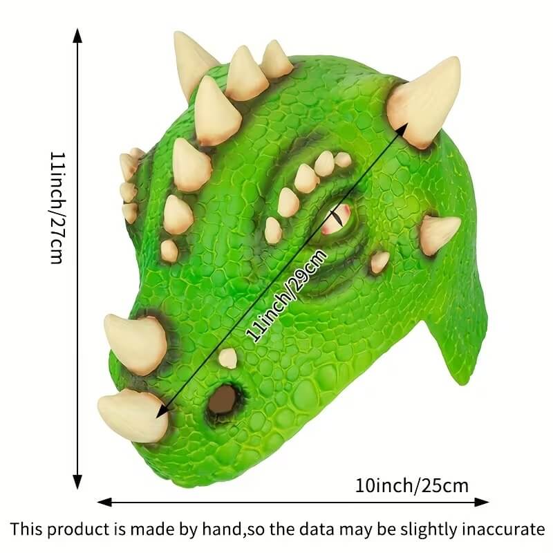 Dino Latex Head Mask Jurassic Cosplay Mask Halloween Costume Accessory for Adults & Teens - Image 3