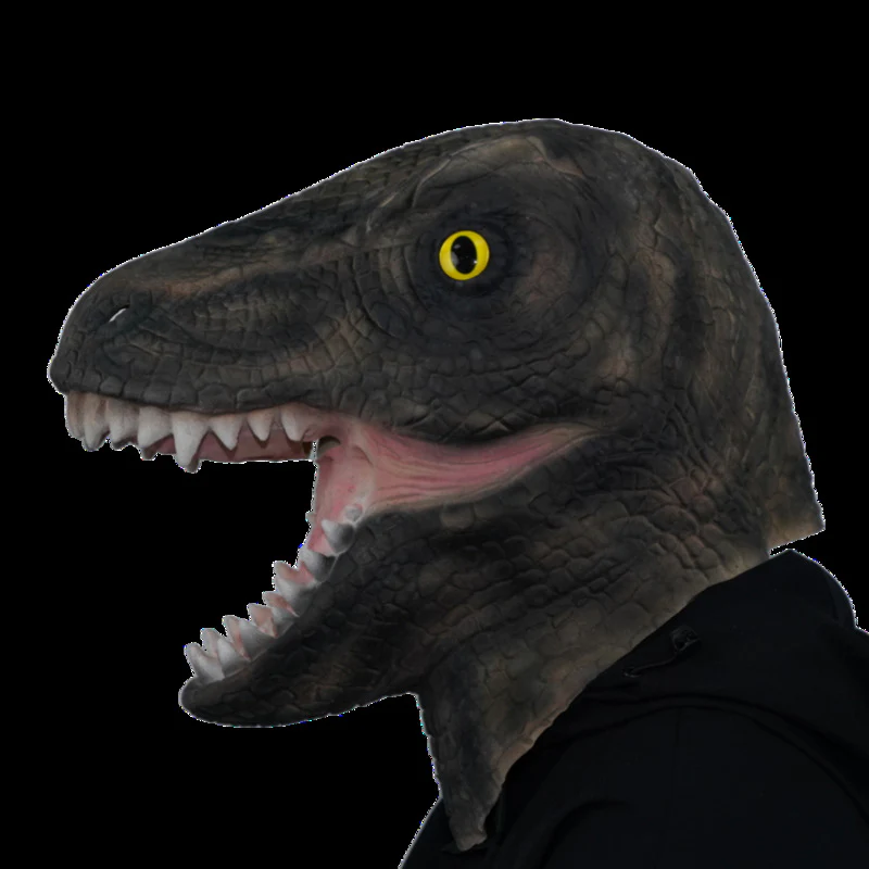 Dino Mask Realistic Latex Velociraptor Head Mask Jurassic Cosplay Halloween Costume Accessory - Image 3