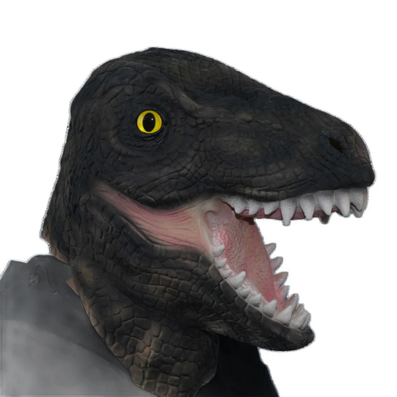 Dino Mask Realistic Latex Velociraptor Head Mask Jurassic Cosplay Halloween Costume Accessory - Image 6