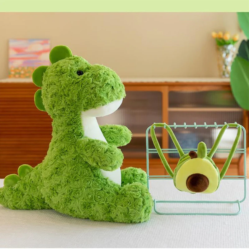 Dino Stuffed Animals with Avocado Backpack Soft Dinosaur Plush Toys Hugging Cuddly Doll - Image 5
