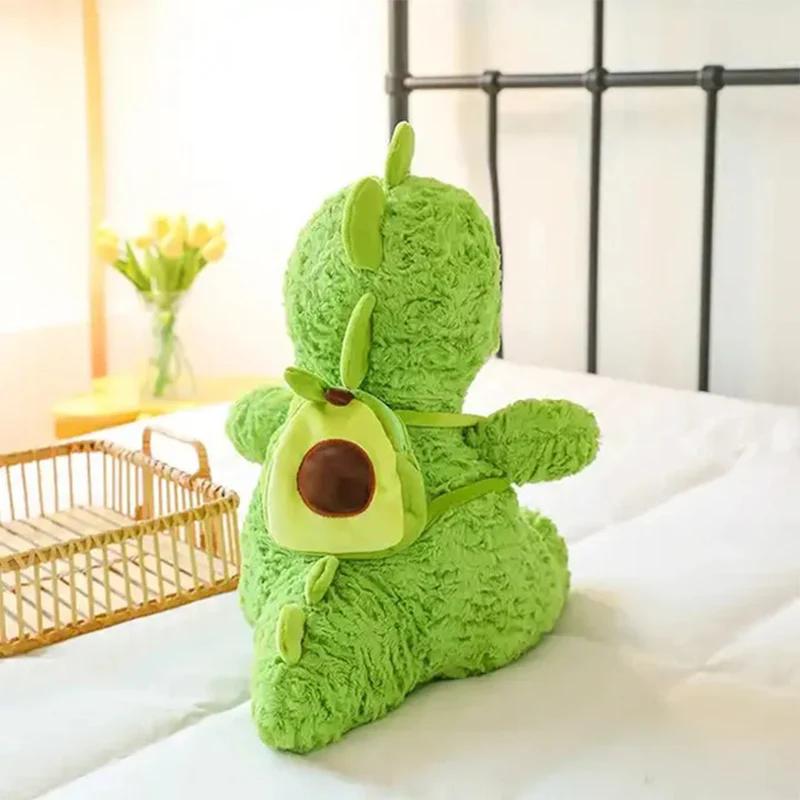 Dino Stuffed Animals with Avocado Backpack Soft Dinosaur Plush Toys Hugging Cuddly Doll - Image 6