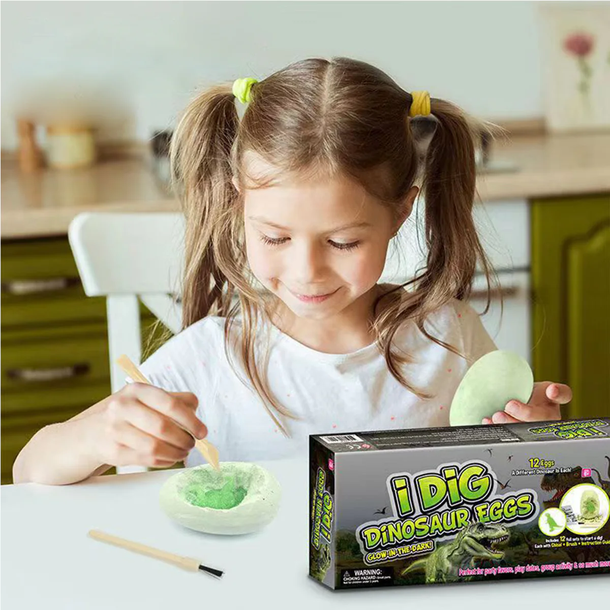 Glow in The Dark Dinosaur Eggs Excavation Kit 12-Pack Luminous Dinosaurs Surprise Dino Eggs - Image 4