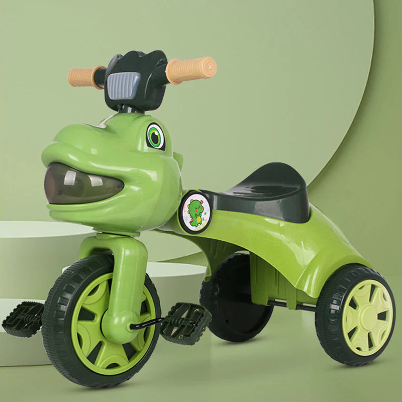 Dinosaur Kids Tricycle Foldable 3-wheel Car Ride-On Car with Large Storage