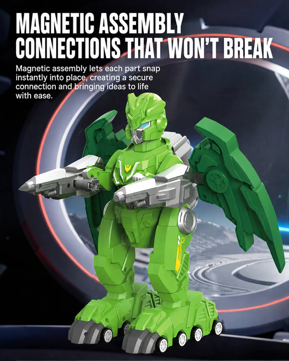 Dinosaur Magnetic Building Blocks Transform Robot Building Toy Magnet Assembly Tyrannosaurus for Kids - Image 5