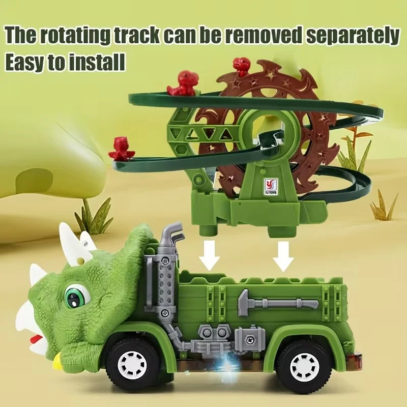 Dinosaur Slide Track Car Electric Ferris wheel Track Vehicle with Auto Obstacle Avoidance for Kids - Image 8
