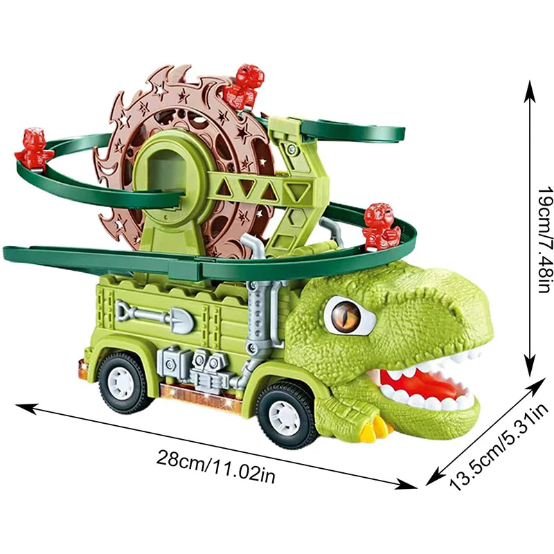 Dinosaur Slide Track Car Electric Ferris wheel Track Vehicle with Auto Obstacle Avoidance for Kids - Image 9