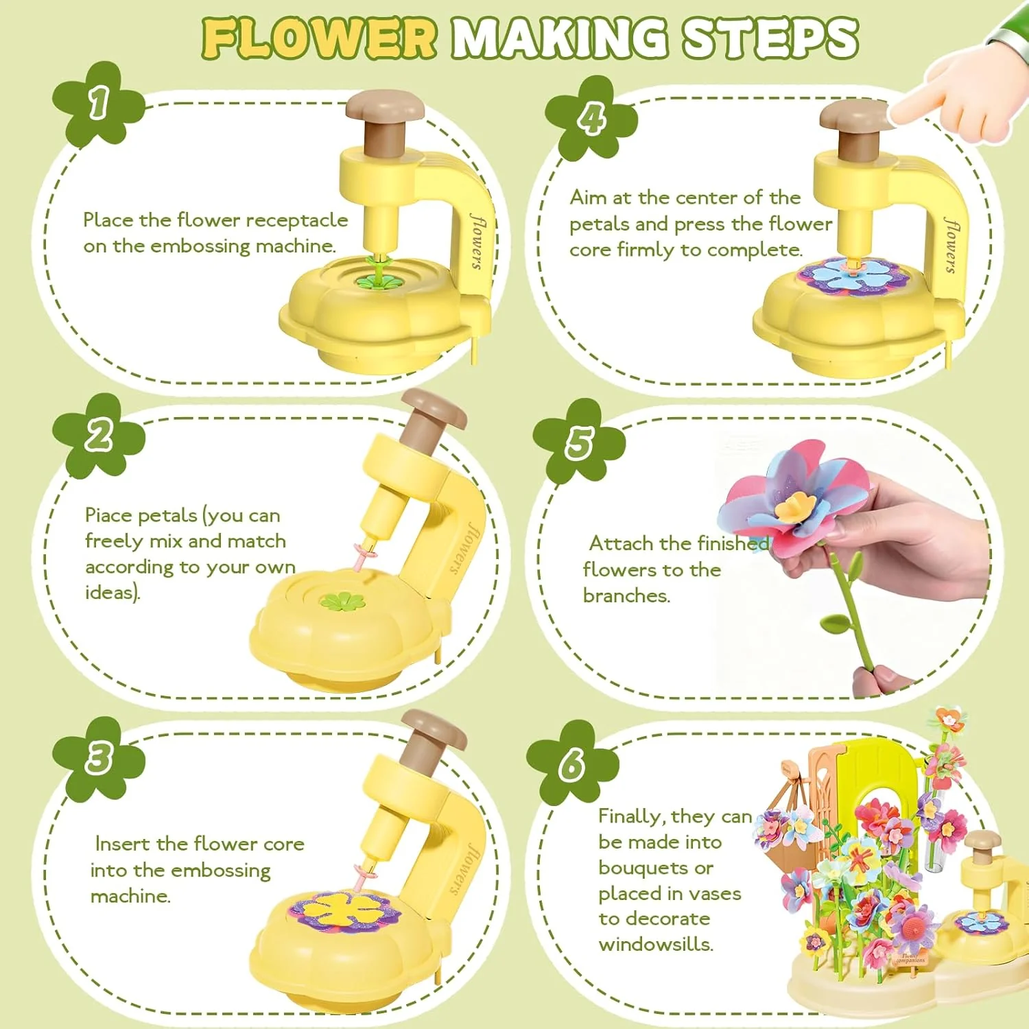 DIY Fabric Flower Bouquets Toys 150pcs Handmade Flower Making Set Simulated Flower Bouquet Machine - Image 6