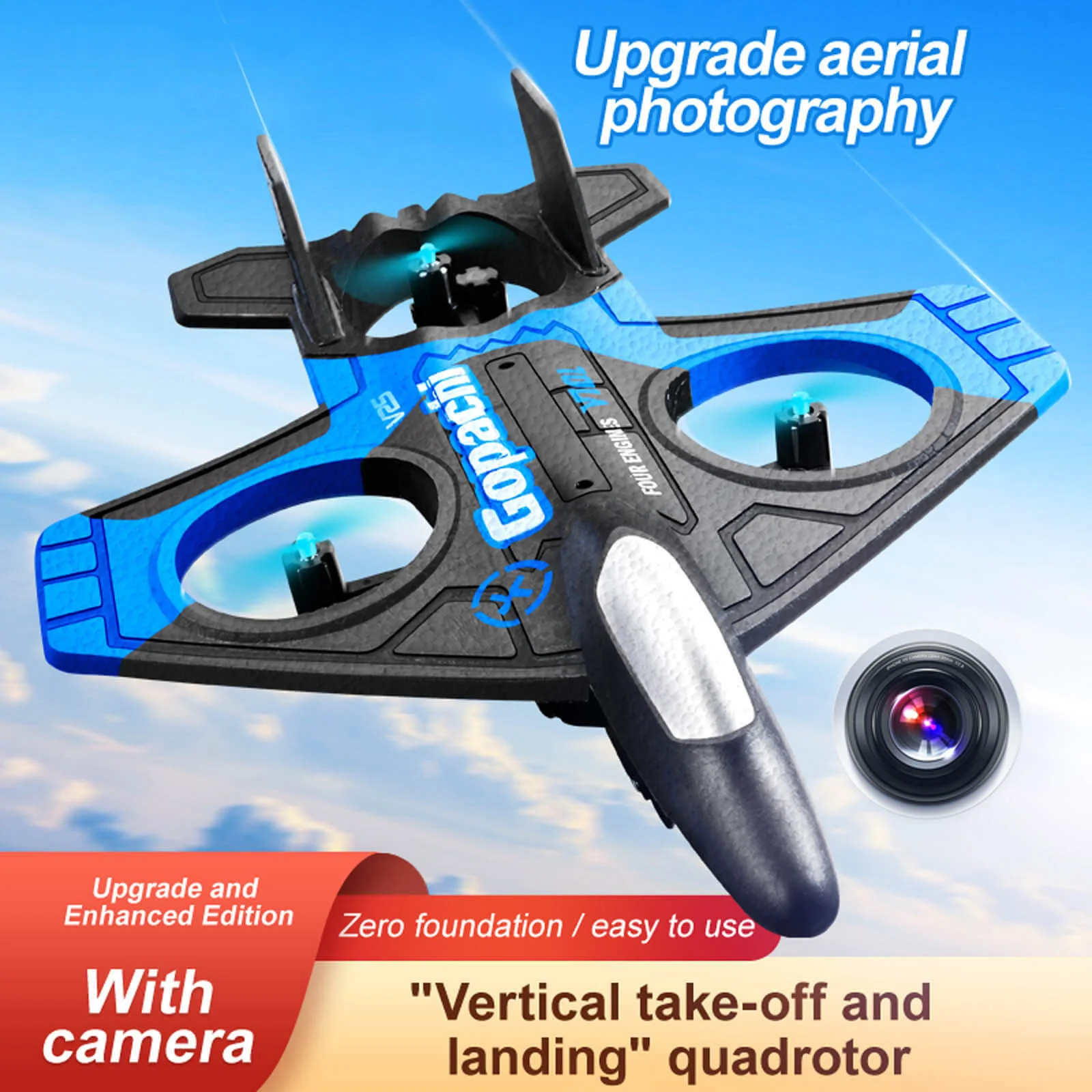 Drone With Camera Drop-resistant RC Plane 360° Stunt Spin Remote Control Airplanes Best Drone For Beginners - Image 6