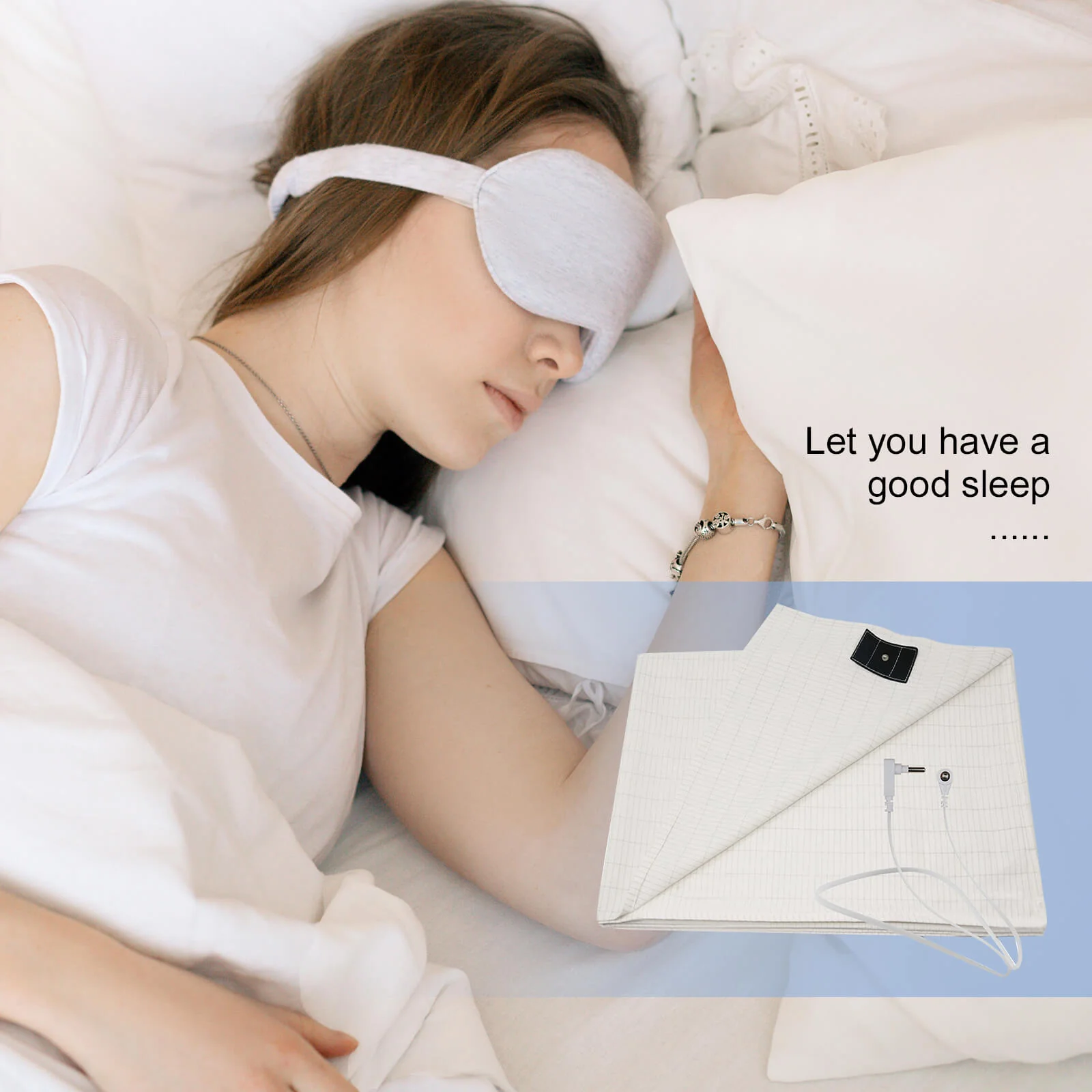 Earthing Bed Sheet with Ground Connection Cord Silver Fiber for Healthy Sleep Unique Mother's Days Gift - Image 5