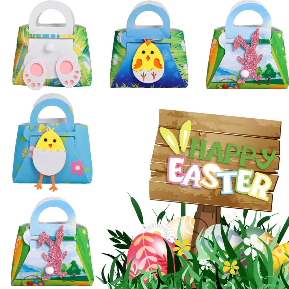 Easter Treat Boxes Felt Goodie Boxes for Easter Theme Party Bunny Eggs Easter Basket