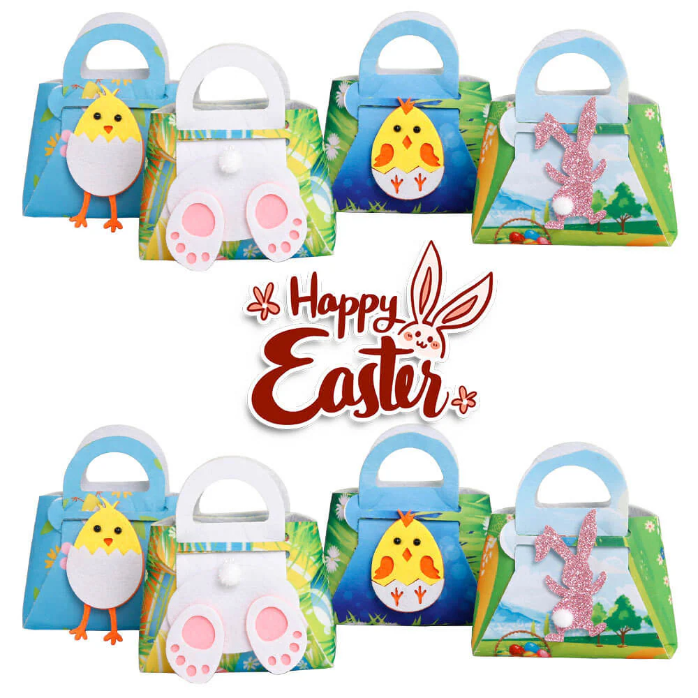 Easter Treat Boxes Felt Goodie Boxes for Easter Theme Party Bunny Eggs Easter Basket - Image 2