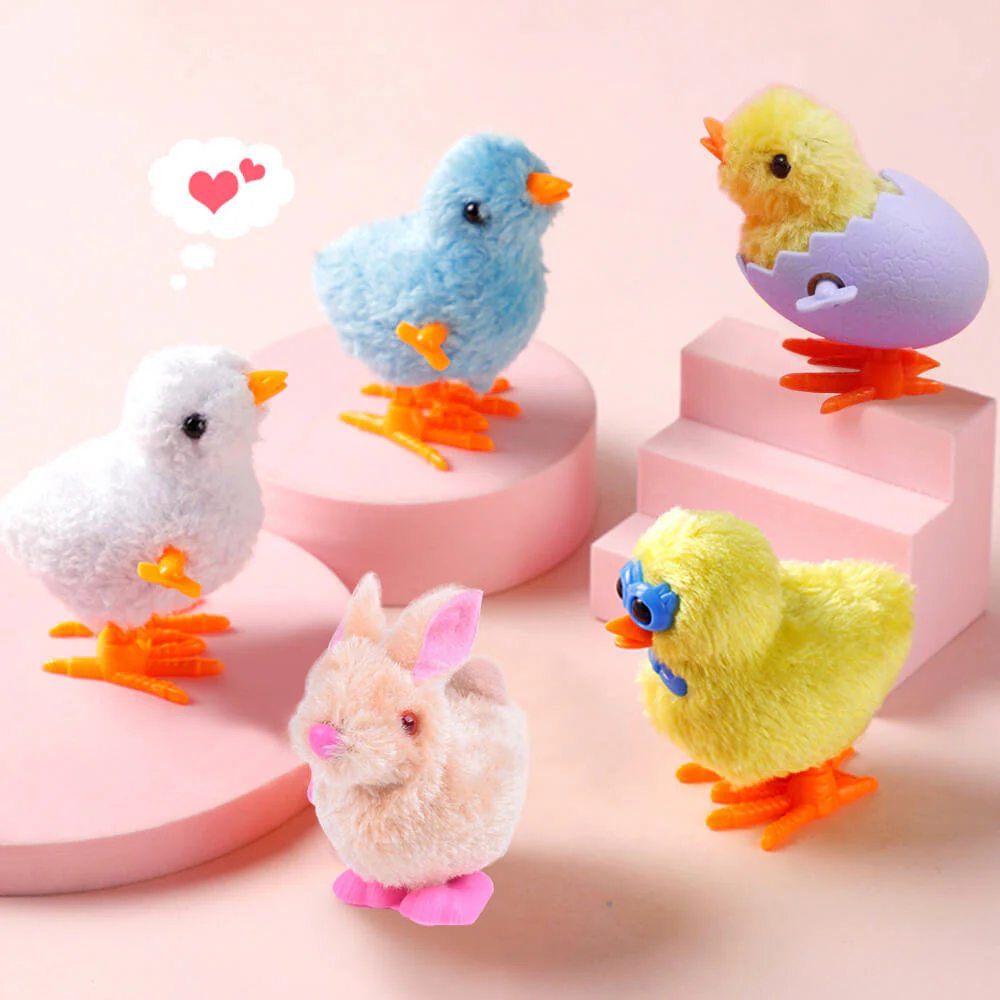 Easter Wind Up Toys Jumping Chicks Rabbit Clockwork Toys Easter Basket Stuffs for Boys and Girls - Image 2