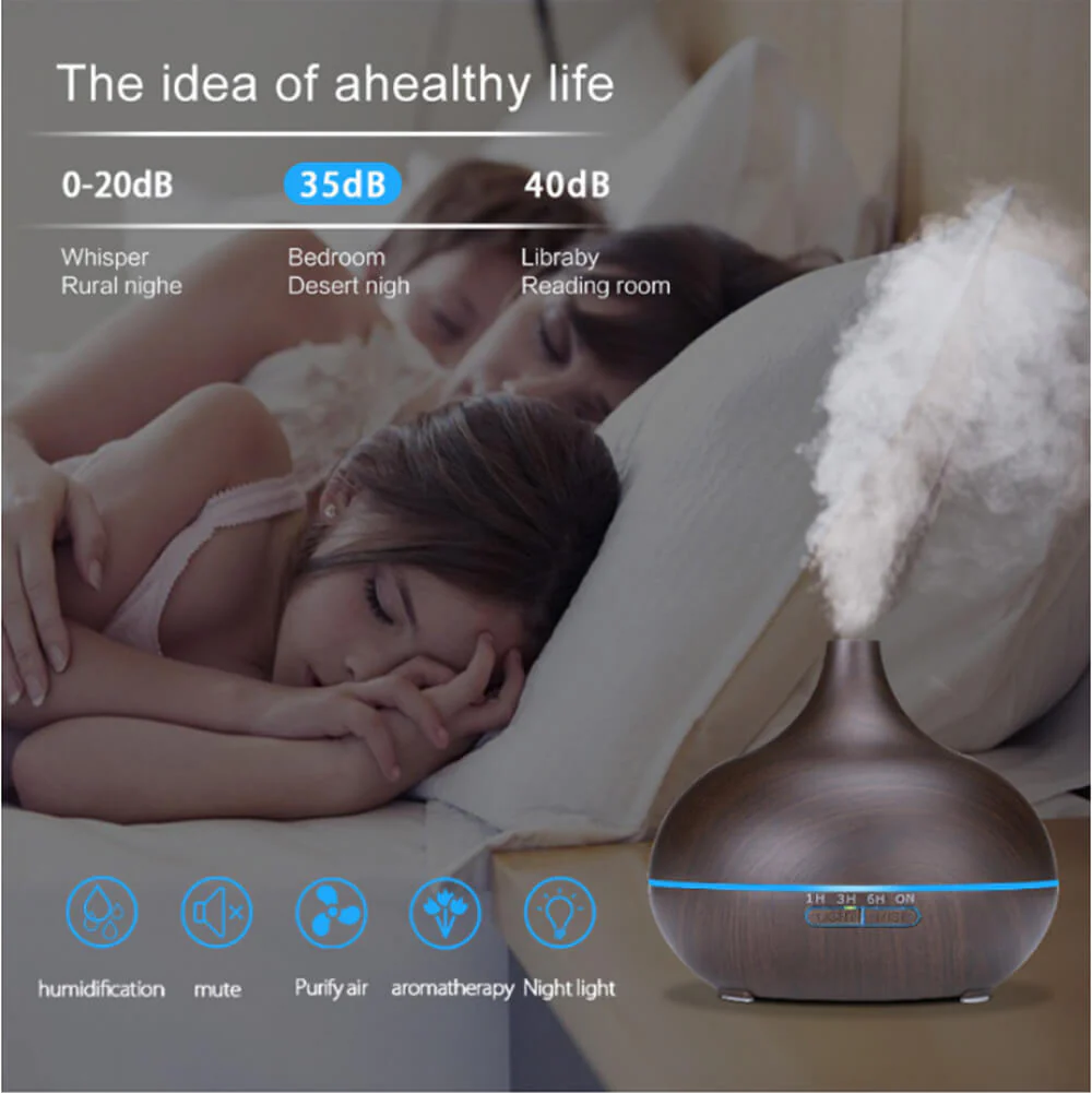 Aroma Diffuser Air Humidifier Essential oil diffuser 400ML Ultrasonic Remote Control Cool Mist Fogger LED Lamp - Image 9